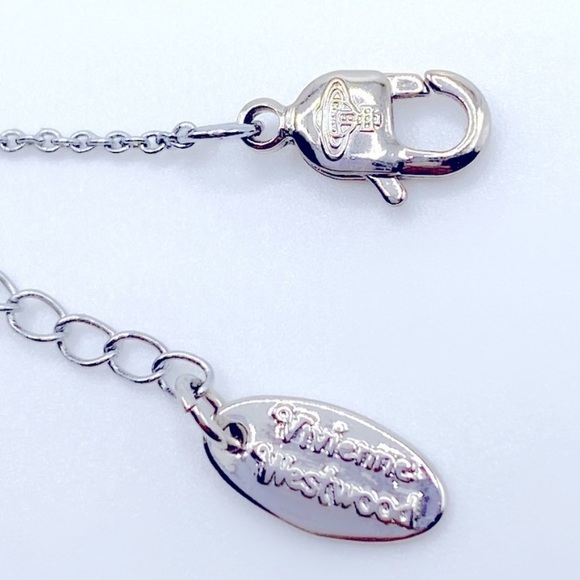 Silver Saturn crystal signature safety pin Orb necklace - Picture 5 of 5